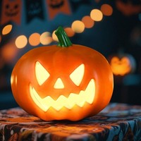 Halloween Deko KüRbis Laterne 20Cm LED Windlicht Kunststoff FüR Innen AußEn
