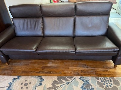 Ekornes Stressless Sapphire HIghback 3-seater Scandinavian Topgrain leather sofa