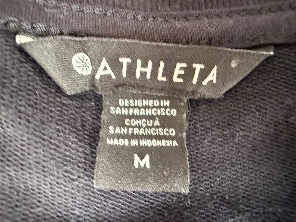 Athleta 复古运动衫女式黑色无袖 V 领上衣中号全新 1070 — 第 4/4 张图片