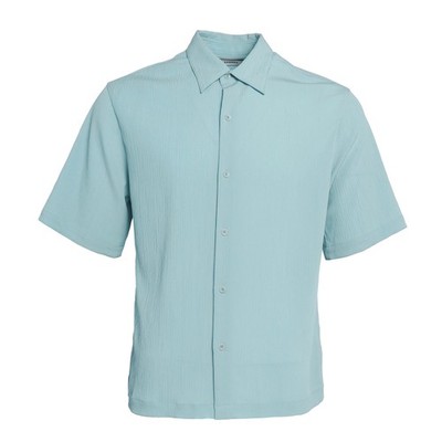 Sandro Paris Herren Hemd Blau Kurzarm Größe M SHPCM01083