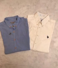 Camicia da uomo, Us Polo Assn/Fiver, Set 2 pz. colore bianco/azzurra, tg. XL