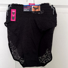 NEW Maidenform 3 Pack Perfect Fit High Leg Panties XLarge Black DM3SLB