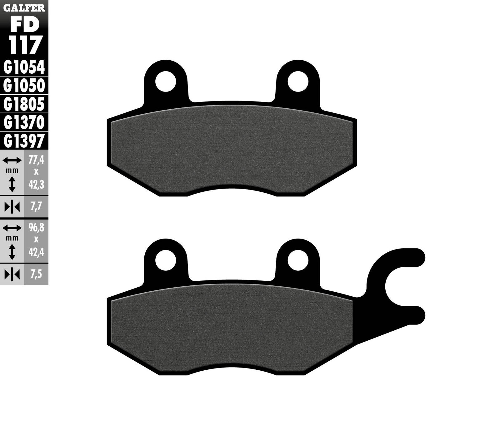 Plaquettes de frein semi-métalliques KH165 pour disque de frein arrière de moto routière