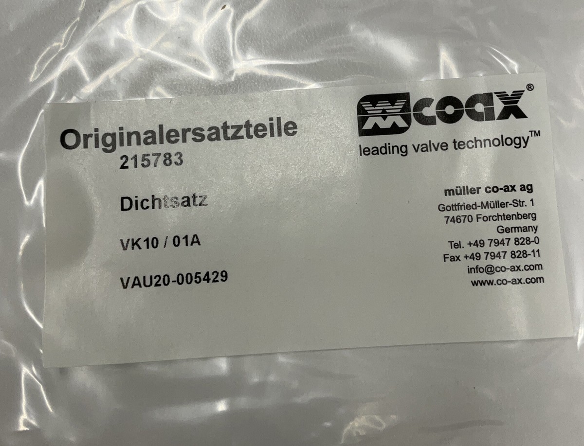Coax Muller 215783 VK10 Seal Kit | eBay