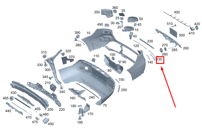 Neu MERCEDES-BENZ EQC Zierleiste für Stoßstange hinten rechts unten A2938858600