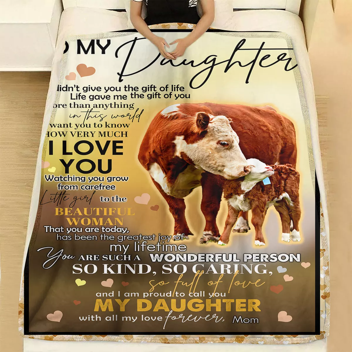 I Love You Watching You Grow Fleece Blanket Gift For Daughter From Mom