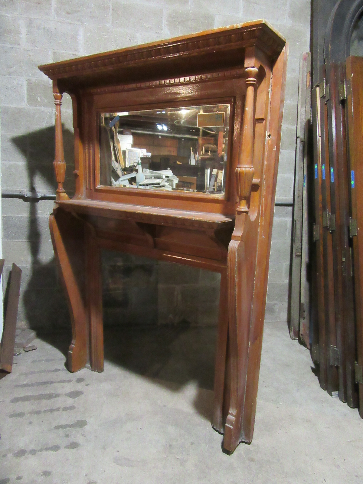 TALL ANTIQUE OAK FIREPLACE MANTEL ~ 54.5 x 78 ~ ARCHITECTURAL SALVAGE | eBay