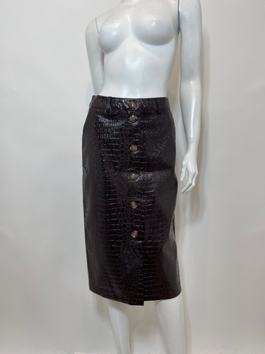 NWT Rachel Comey for TARGET Croc Vegan Leather Skirt in Chicory Coffee Size 2