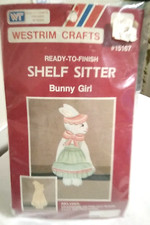 VTG RARE NOS WESTRIM CRAFTS Shelf Sitter WOOD BUNNY Girl 15167 READY TO FINISH