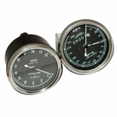 Smiths Replik 0 - 240 KMPH Tachometer Drehzahlmesser Set Für BSA Vincent Ariel