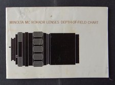 MINOLTA MC ROKKOR LENSES DEPTH-OF-FIELD CHART Catalog Catalog Catalog