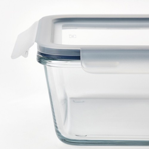 IKEA Glass Food Container with Lid - Square Glass/Plastic Meal Storage 600ml NEW - Picture 4 of 4