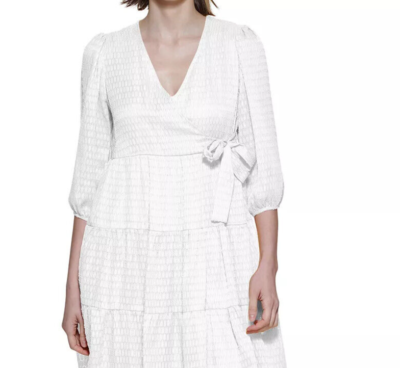 chiffon faux wrap dress Harper Chiffon Faux Wrap Dress