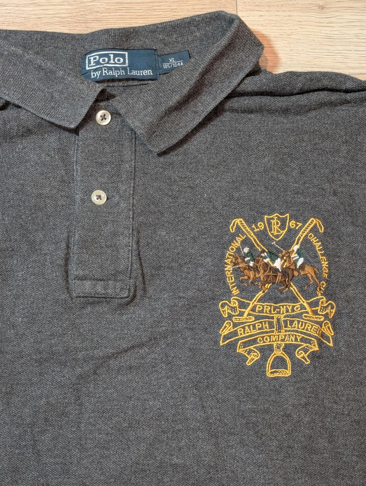 PONY Polo Ralph Lauren uomo coppa sfida Grigio Taglia XL