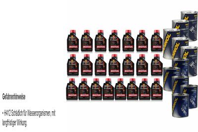 22L Motoröl Motul 8100 X-clean 5W-40 5xLeak-Stop+Motor Flush