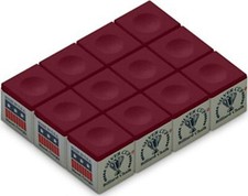 Silver Cup/ Championship Billiard Chalk - ONE Dozen Burgundy 