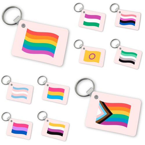 RAINBOW LGBTQIA2-S Bandera Llavero MDF Apoyo Orgullo Corazón Gay Incluido - Imagen 37 de 64