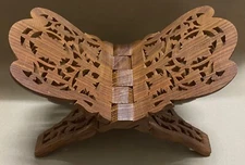 Vintage Wooden Prayer Book Bible Stand Holder Collectible Cook Book Stand India