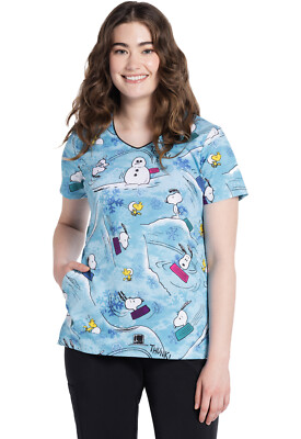Snoopy Cherokee Scrubs Tooniforms Peanuts V Neck Top TF626 PNYS