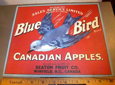 Blue Bird Label reproduction Label, Blue Bird Apple Crate Label, Winfield, BC Canada | eBay