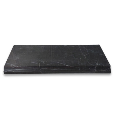 N12P Nero Marquina Black Marble 5x12 Baseboard Trim Molding Polished