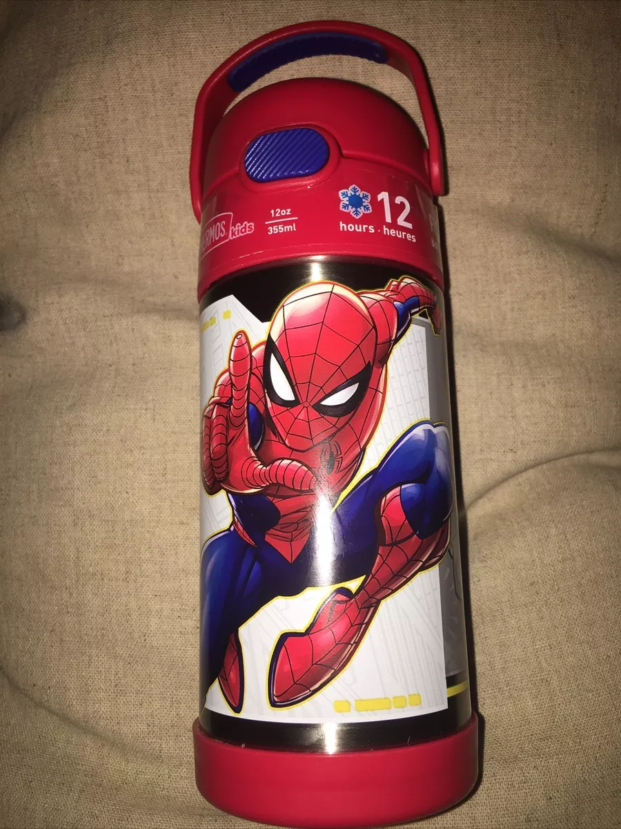 THERMOS Spider-Man-12oz Stainless Steel Vacuum Insulated Straw Water Bottle  -New