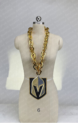 New NHL VEGAS GOLDEN KNIGHTS GOLD  Fan Chain Necklace Foam MI USA