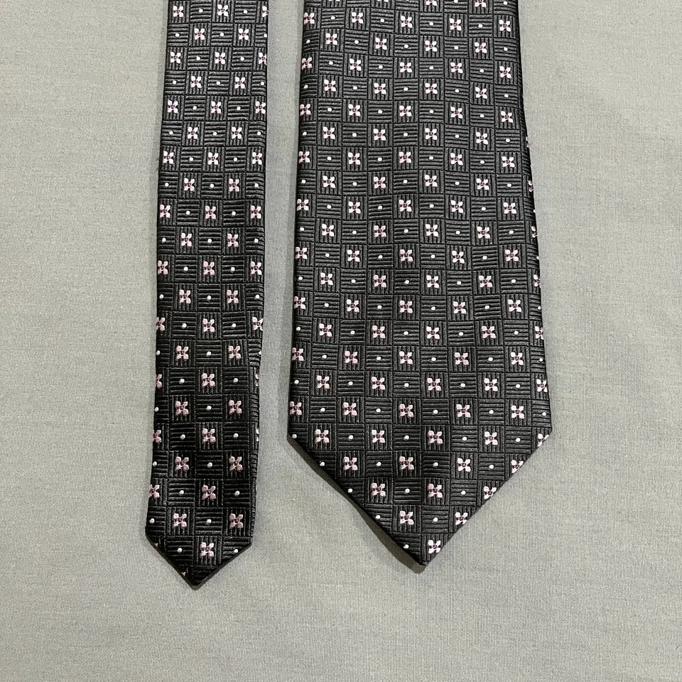 Corbata BONANZA ITALIANO Gris Rosa Motivo Foto 2 de 4