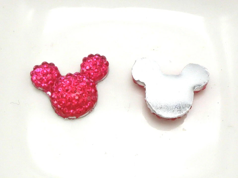 250 Flatback Resin Dotted Rhinestone Gems Mouse Head 14X12mm Craft Bow Center - Image 4 of 4