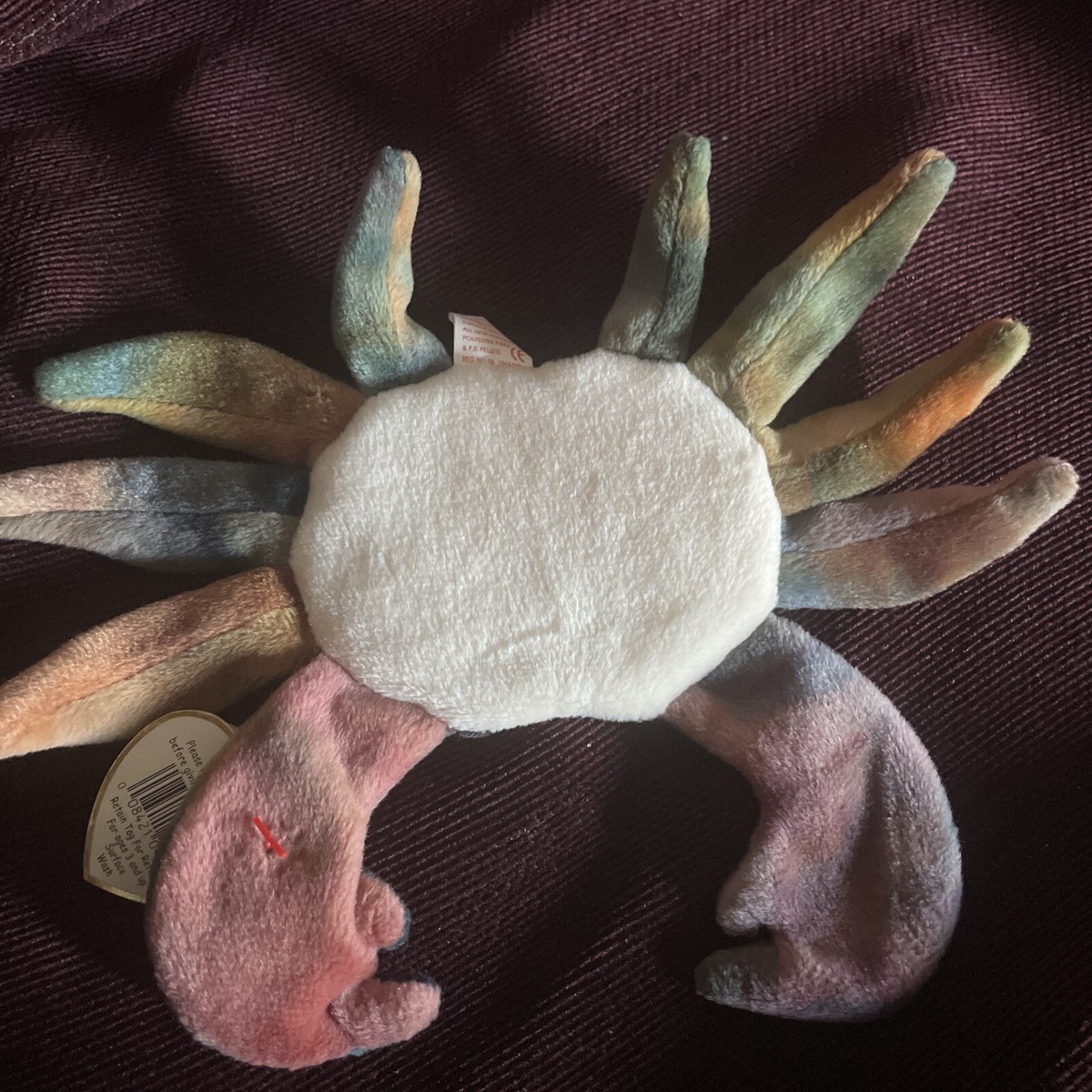 CLAUDE the Crab TY Beanie Baby 1996 Original–RETIRED, TAG ERRORS