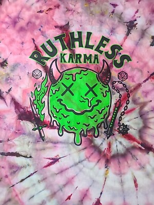 Ltd. Ed. Hellfire Club Stranger Things Ruthless Karma Eddie Munson Tie Dye T XL