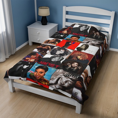 Janet Jackson Album Covers Velveteen Blanket, Cozy Throw, Soft Plush, - Picture 10 of 15