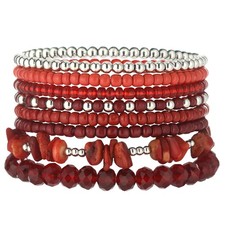 Boho Beaded Bracelets for Women Stackable Irregular Natural Stone Bead Stretc...