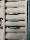 Set Of Three Sterling Silver Stacking Rings, Stones Unknown, Size 7