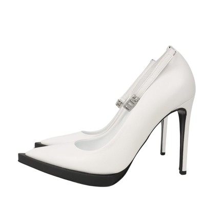 Gcds Damen Schuhe Pumps Gr. 37 Weiß Leder High Heels Stilettos