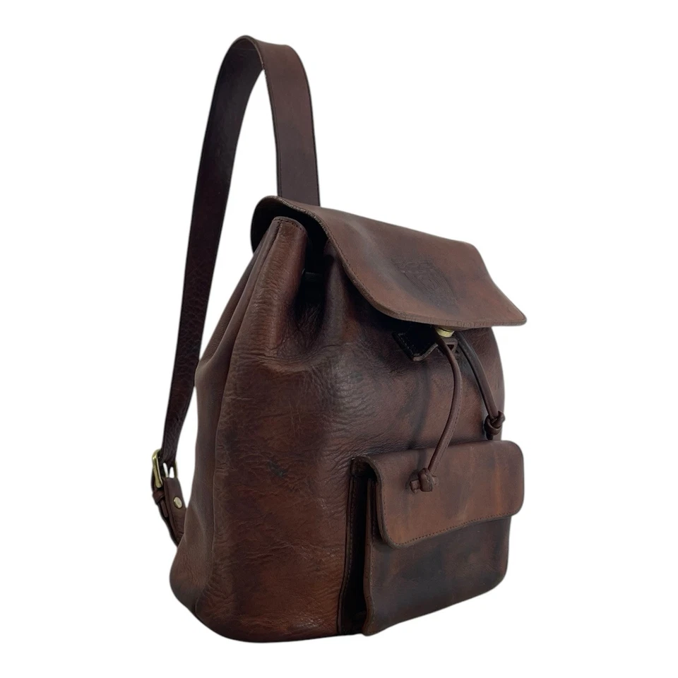 Vintage 90s ETIENNE AIGNER Leather Sling Bag Backpack Crossbody Handbag BROWN - Image 3 of 4