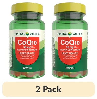 (2 pack) Spring Valley CoQ10 Dietary Supplement Softgels for Heart Health, 50 mg