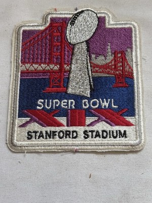 1985 Super Bowl XIX Stanford Stadium Collectors Patch. 49ers vs Dolphins. Unused