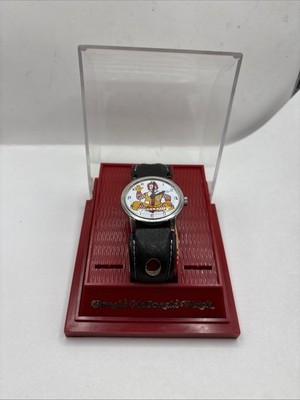 Vintage Ronald McDonald Swiss Made 17 Jewel Mechanical Watch NOS Leather Band