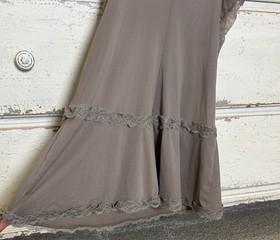 La Perla Lace Sheer Chemise Slip Lingerie Stretch Nylon Spandex Taupe Italy