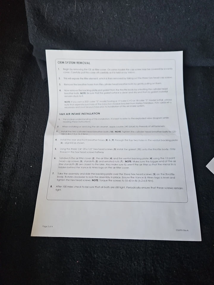 Vance & Hines 18-21 Softail Heritage Classic 114 FLHCS VO2 America 空气净化器  — 第 4/4 张图片