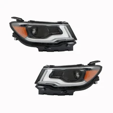 Labwork LH+RH Projector Headlight Fit For 2017-21 Jeep Compass HID/Xenon LED DRL