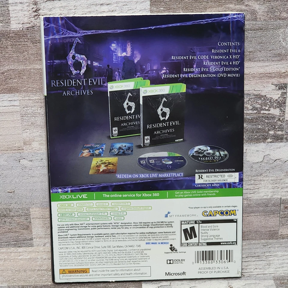Resident Evil 6 Archives Xbox 360 (Brand NEW Factory Sealed US Version) - Image 3 of 4