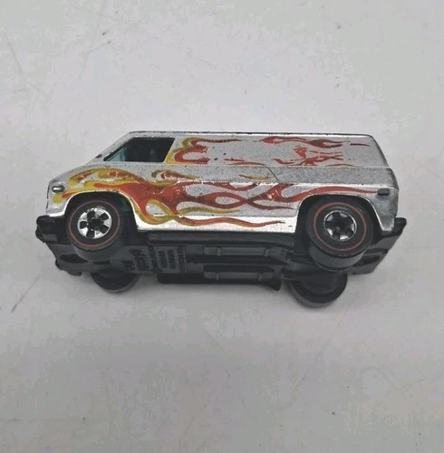 Vintage 1975 Original Mattel Hot Wheels Redline Super Van Chrome w/ Flames