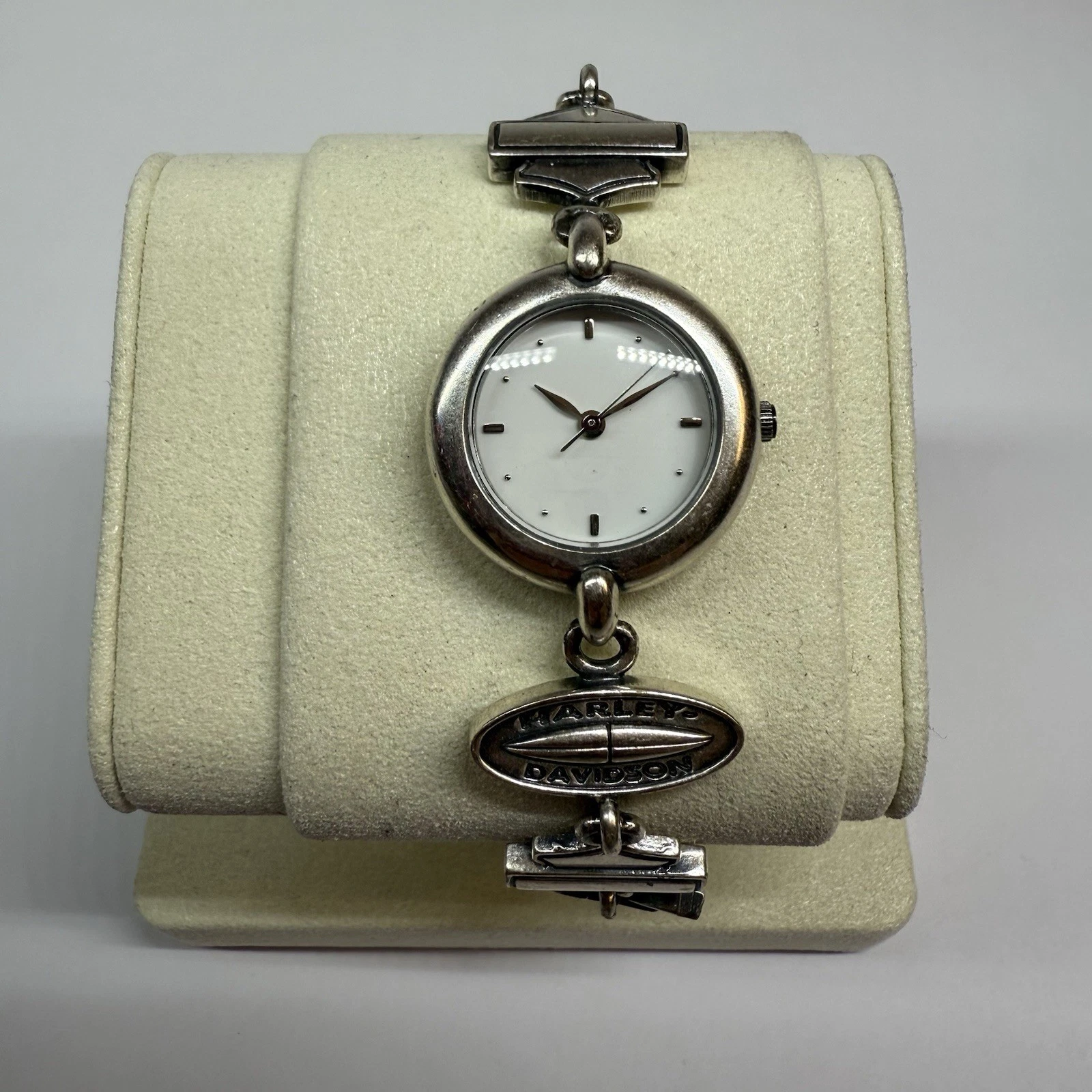 HARLEY DAVIDSON Charm Silver Tone 9961596V Women Vintage Watch W86 *New Battery