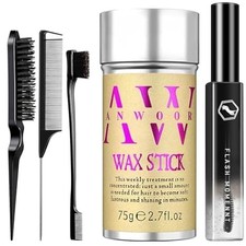 5pcs Hair Styling Kit: Wax Stick, Finishing Stick  3 Hair Brushes for All
