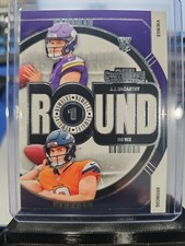 2024 Panini Contenders Bo Nix JJ McCarthy Round Numbers Red Rookie RC #4