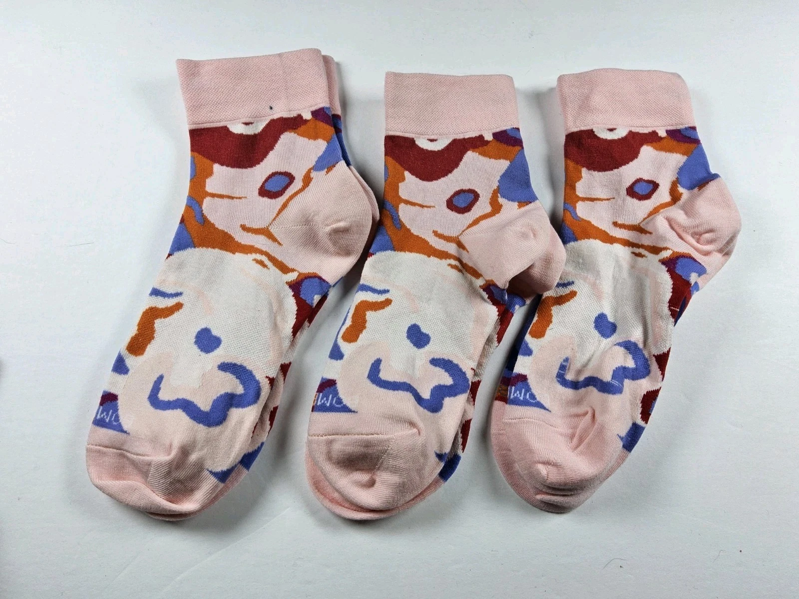 Bombas Lightweight Quarter Socks Lot Of 3 Pairs Floral Size M