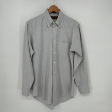 Chaps Ralph Lauren Shirt Mens 15.5 33 Gray Cotton Button Down Long Sleeve