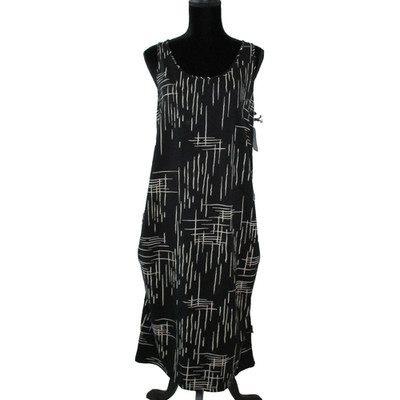 Isabel Maternity Midi Tank Dress XXL (18/20) Geometric Comfort Stretch Black NEW